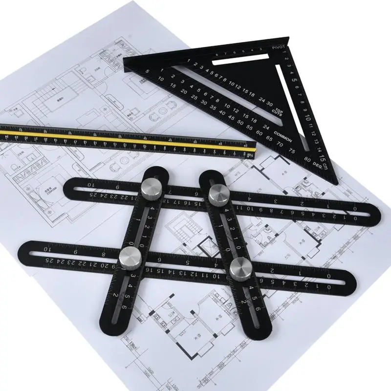 Speed Square Measuring Layout Tool Rafter Square Metal Square Ruler Alloy Metal Triangle Ruler Positioning Squares Woodpeckers