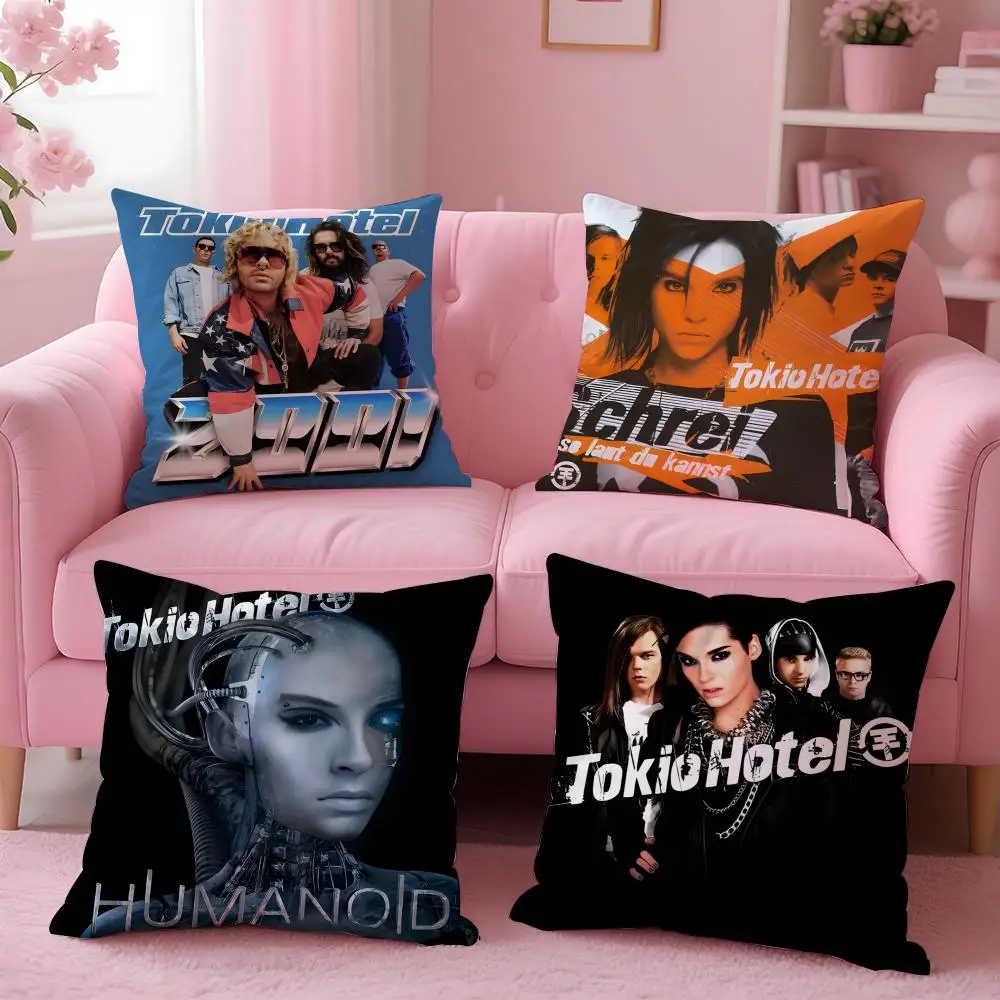 Band T-Tokio Hotel Cushion Cover Breathable Linen Pillowcase Summer Odorless Eco-Friendly Invisible Zipper Washable
