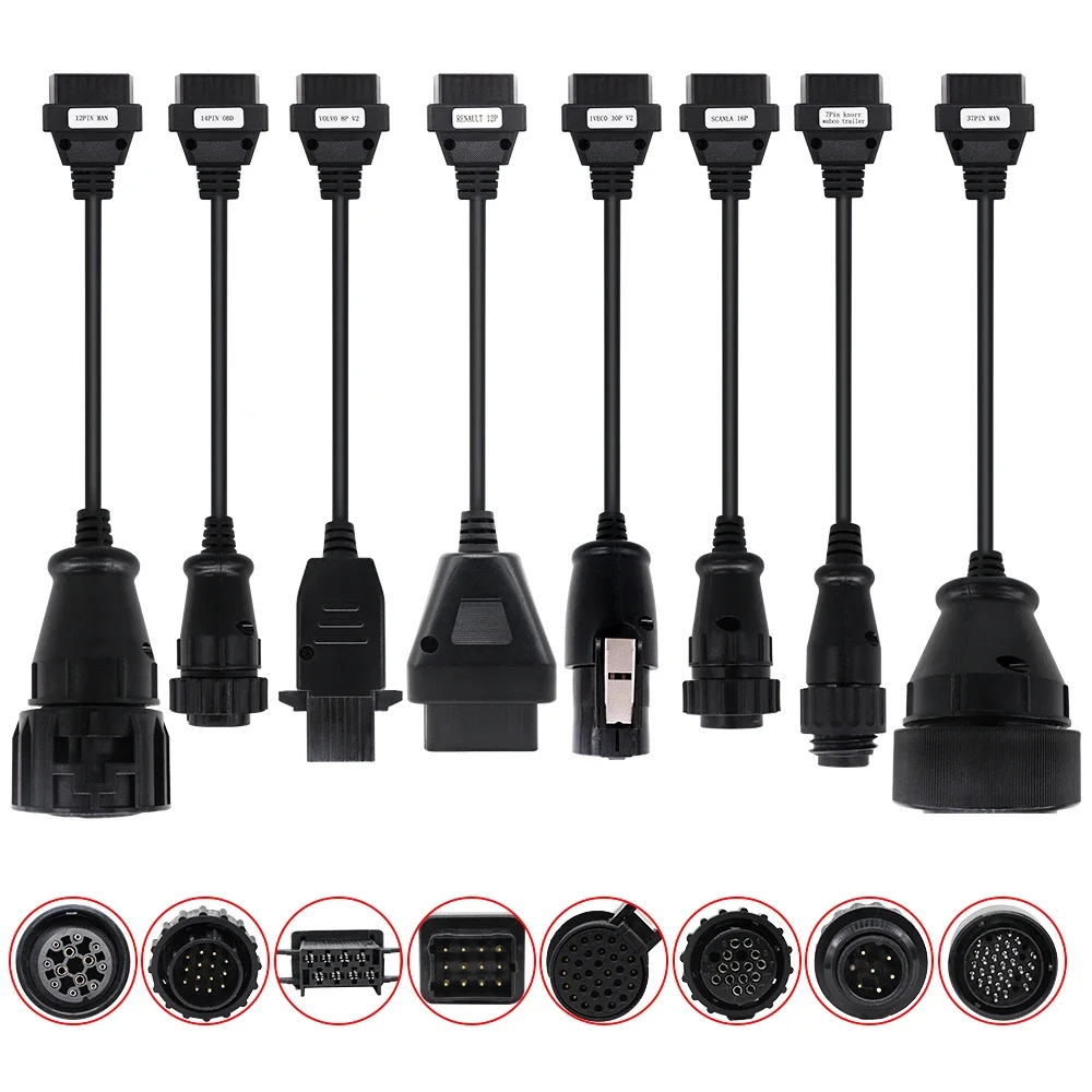 Cavo convertitore OBD2 di qualità Set completo 8 cavi per auto/camion per connettore di interfaccia connettore diagnostico TCS PRO
