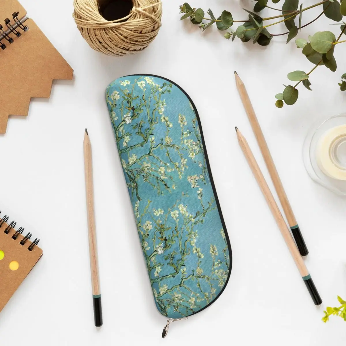 فان جوخ شجرة اللوز مقلمة حامل قلم تخزين لوازم القرطاسية سعة كبيرة صندوق القلم حقيبة أقلام رصاص لمدرسة الطلاب