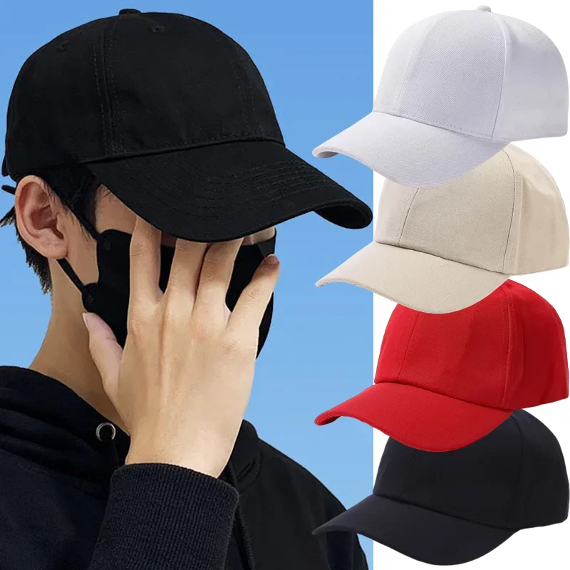 Men Women Unisex Black Hat Solid Color Baseball Cap Snapback Caps Outdoor Sunscreen Hats Fitted Casual Hip Hop Peaked Cap