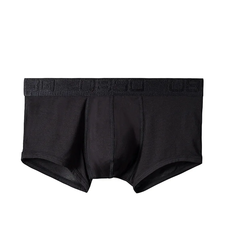 Roupa interior esportiva de cintura baixa respirável masculina, Calça Modal Confortável, Boxers macios de cor sólida, 0850