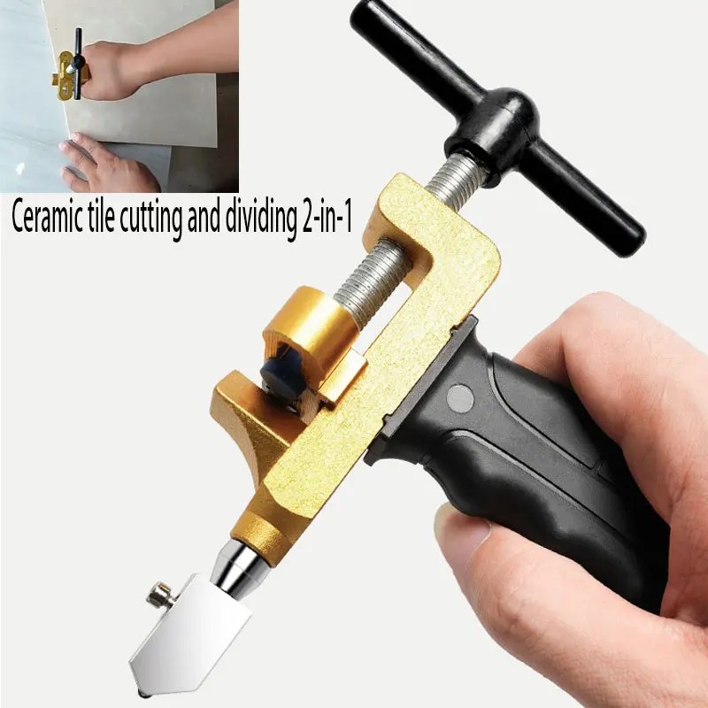 

Плиткорез 2-в-1, нож для плитки, ручное лезвие для резки плитки, портативный стеклорез, инструмент для резки толстого стекла с ромбовидным наконечником