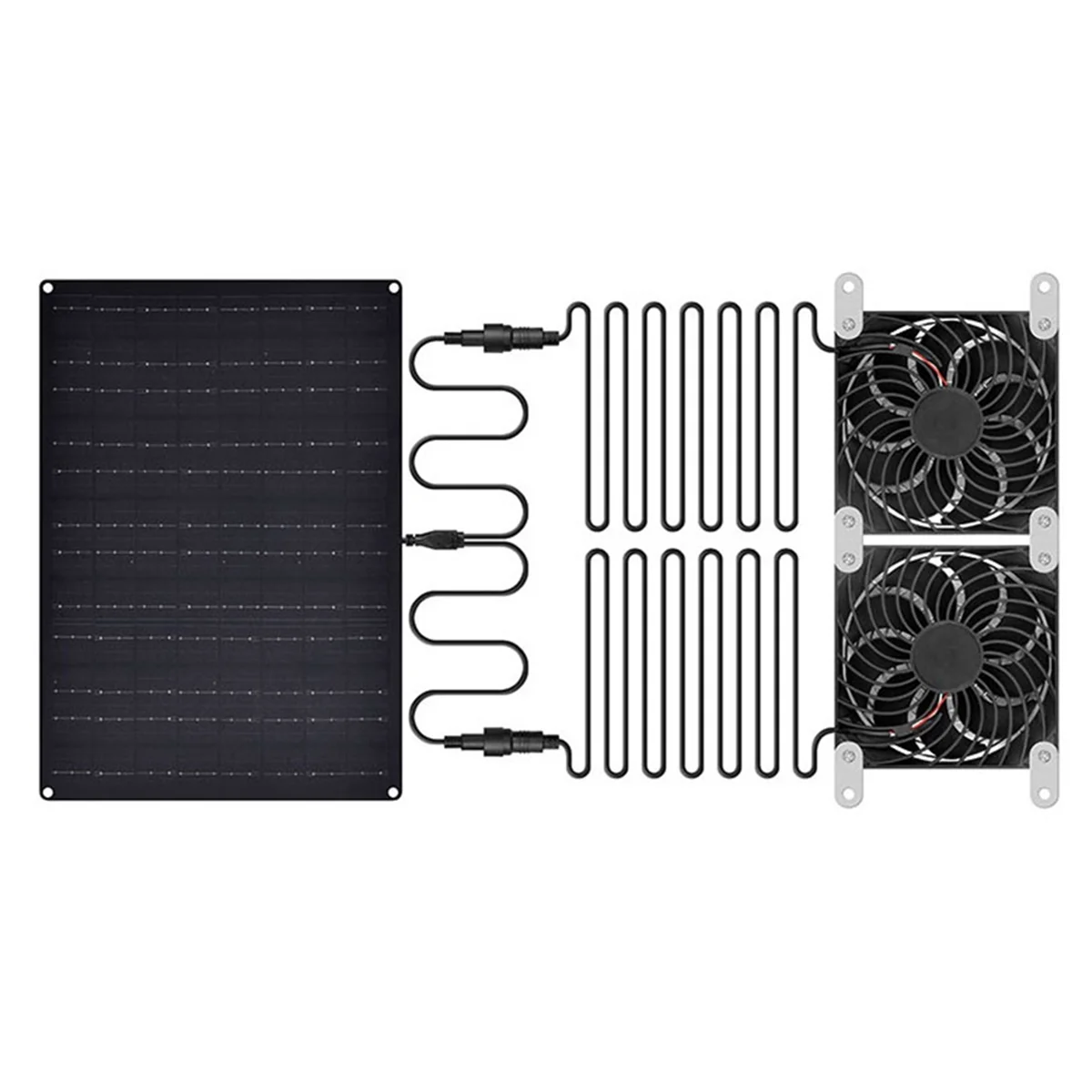 

ABDX-Solar Powered Fan for Dog House 15W Waterproof Solar Panel Dual Exhaust Fans for Shed Chicken Coop Dog House