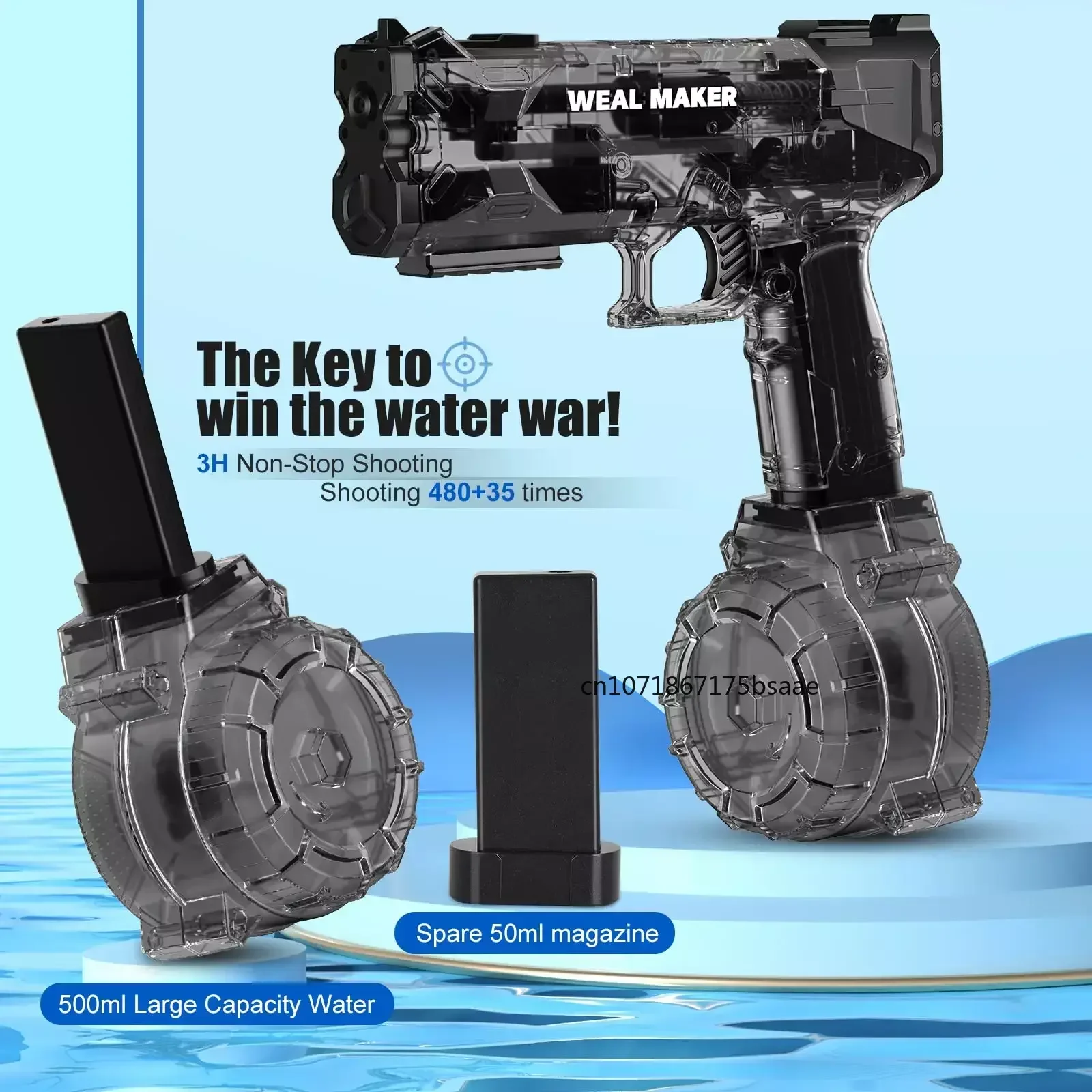 

2024 New Water Gun Powerful Electric Toy, Fully Automatic Toy Gun Blaster with Continuous Water Spray for Adults and Children