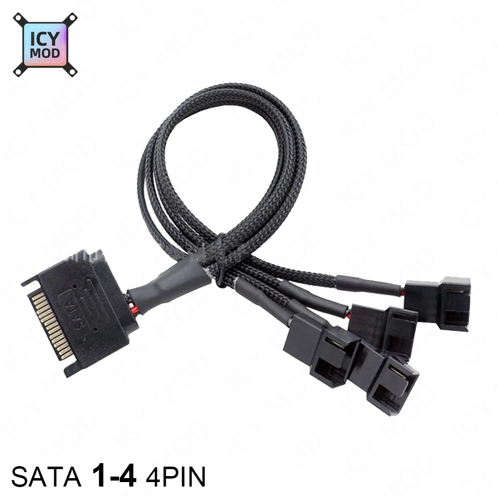 Computer Cooling Fan HUB One Point Two Three Four Five Six Turn Wiring SATA Turn 4Pin Package Network Extension Drag Line