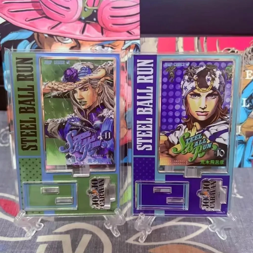 

Anime JOJO Steel Ball Run Cosplay Johnny Joestar Gyro Zeppeli Stand Acrylic Standing Plate Unisex Desktop Accessories