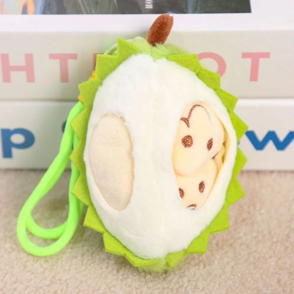 

PP Cotton Fruit Durian Pendant Simulation Detachable Durian Fruit Shape Plush Toy Comfortable Fluffy Fruit Durian Plush Keyring