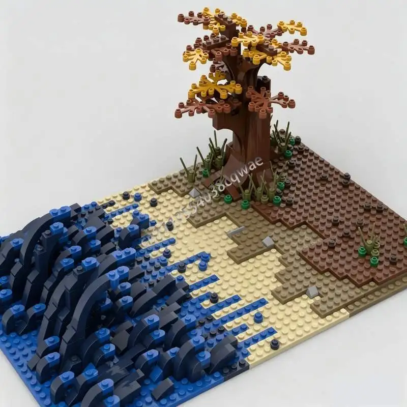 453PCS Magic Wizard Fantasy Landscape Diorama MOC Model Custom Puzzle Creative Assembly Educational Collectible Toy Blocks Gift