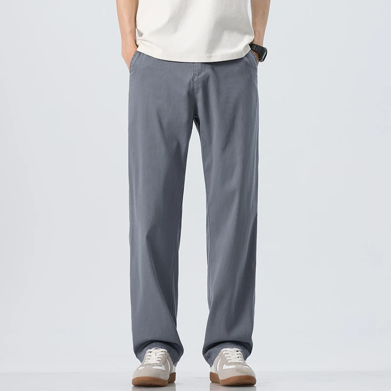 Lyocell Ultra-dünne Eisseiden-Hose für Herren, Sommer, locker geschnitten, kühl, atmungsaktiv, Alltag, Sport, Freizeit, modisch, koreanischer Stil – Detail 12