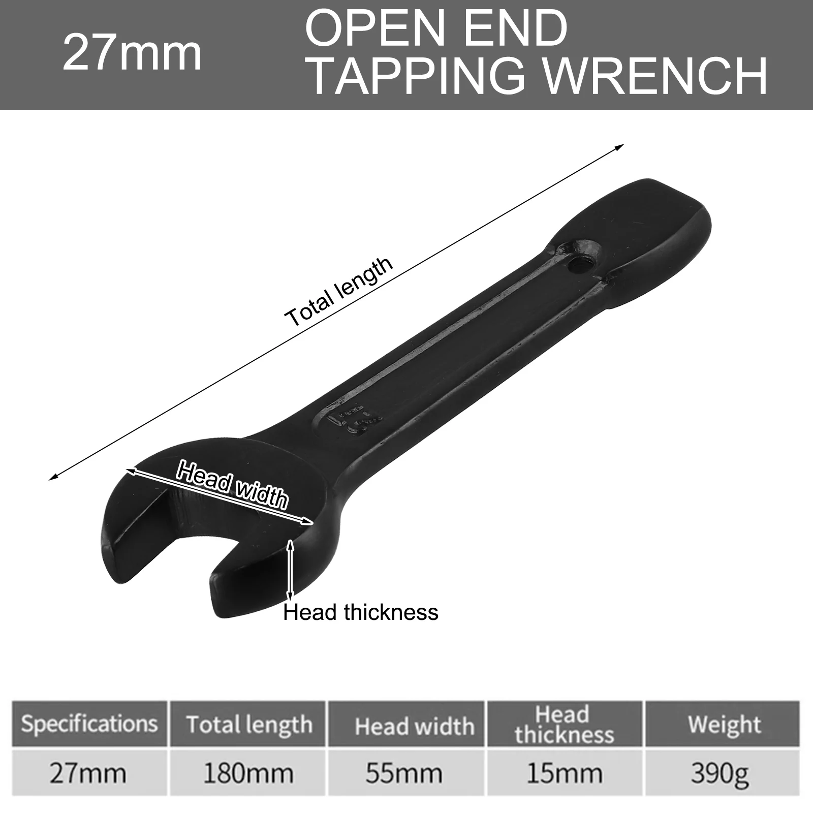 Carbon Steel Knocking Wrench Thickened Tail Design Carbonization Anti-Rust Treatment Enhanced Grip High Carbon Steel