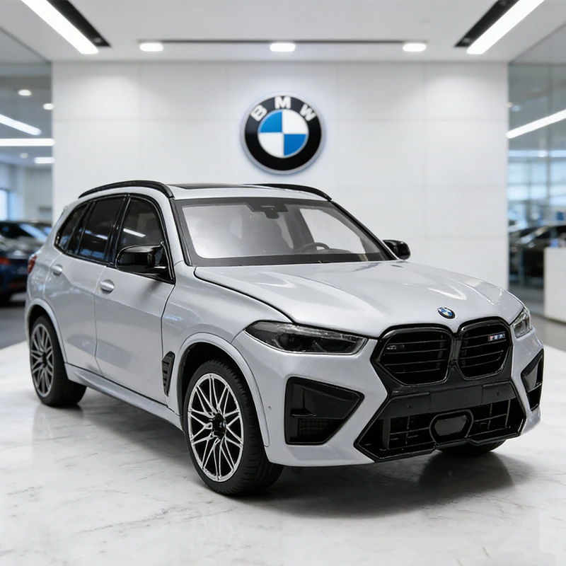 1:24 BMW X5M X5 F95 Mpower SUV Alloy Car Model Sound and Light Pull Back Children's Toy Collectibles Birthday Gift