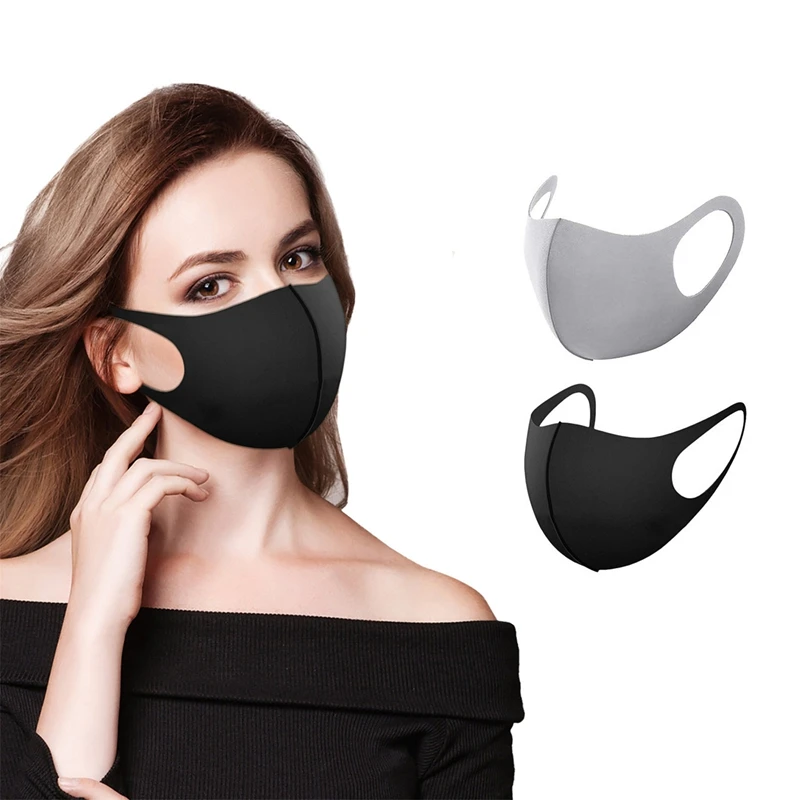 1/2PCS Fashion Solid Earloop Mask Spring Dustproof Washable Reusable Face Mask Unisex Outdoor Travel Breathable Mask