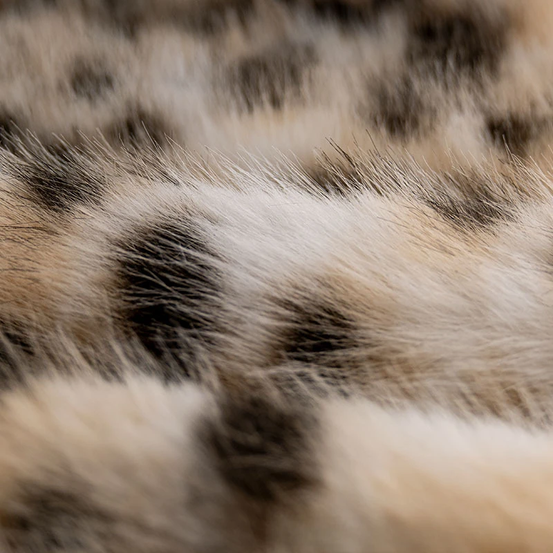 2cm High-grade Imitation Mink Leopard Fur Plush Fabric Large Fur Animal Clothing Fabric Casual High Street Lady Loose Outwears
