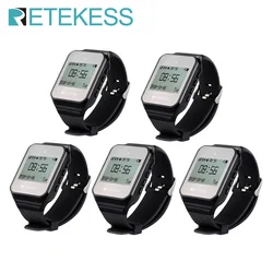 Retekess 5Pcs TD108 Watch Receiver Wireless Waiter Call System Restaurant Pager Customer Service For Cafe Bar Hookah Hotel Club