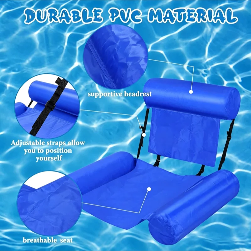 Hot Sale Inflatable Water Hammock Foldable Pool Lounger Float Mesh Air Mattress Recliner for Adult Summer Beach Swimming
