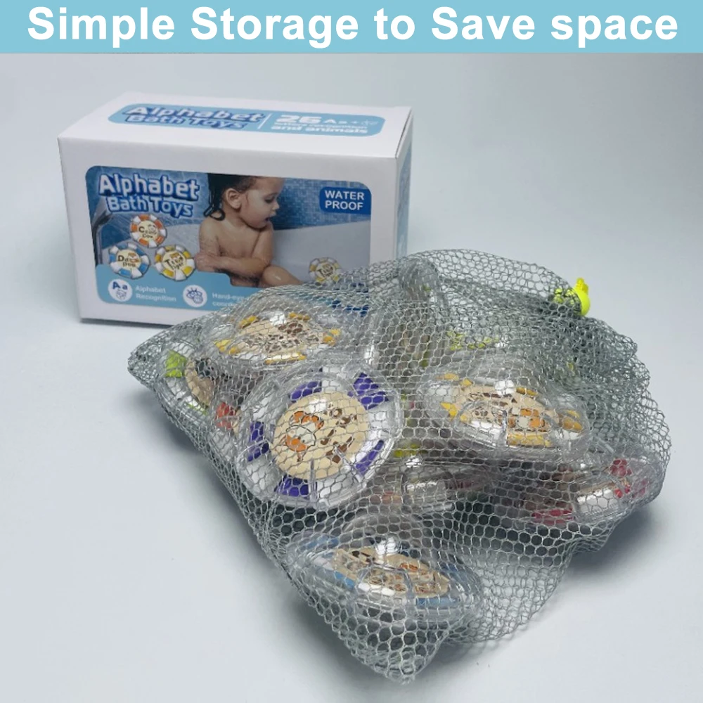 Jouets de bain Alphabet, 13 pièces, mots d'identification des animaux, apprentissage de la A à Z, lettres supérieures et inférieures, reconnaissance des couleurs, comptage du motricité Fine