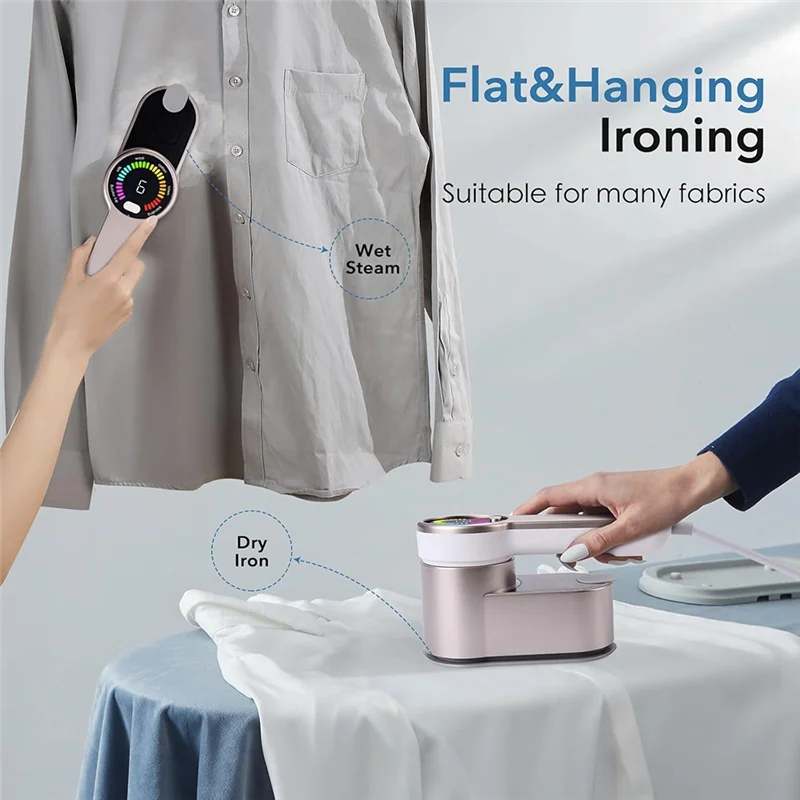 AY03-مكواة سفر صغيرة مع وظيفة البخار، 6 أوضاع للكي الذكية، مكواة بخار للملابس المحمولة، مكواة صغيرة محمولة بمقبس الاتحاد الأوروبي