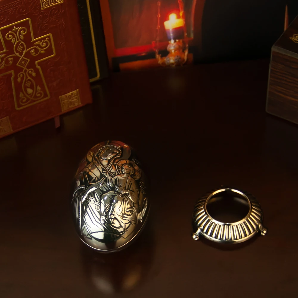 HTISOK Orthodox Catholic Virgin Mary Statue Church Home Table Decoration Round Shape Decorations
