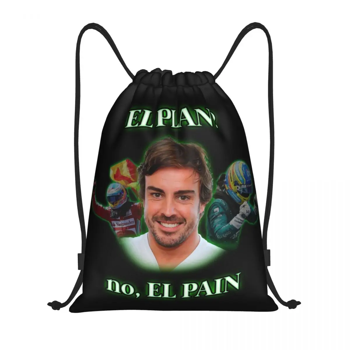 

Alonso EL PLAN Drawstring Backpack Women Men Gym Sport Sackpack Portable Sports Car Fernando Training Bag Sack