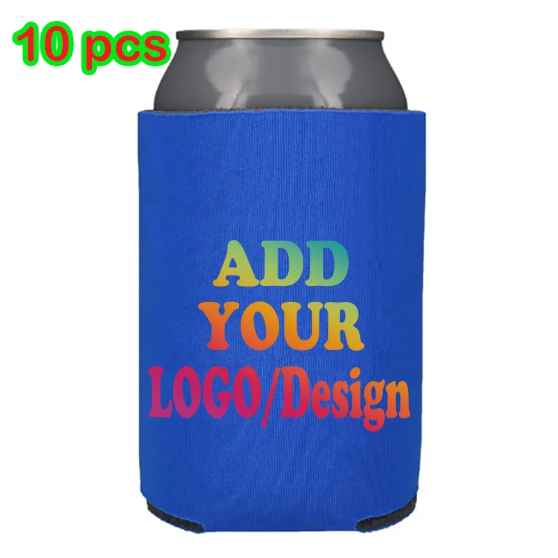 10pcs Custom Logo Foam Can Cooler Camo Can Grip Beer Can Handle Storage Holder Belt Cans Buckle Cup Holder Promotional Products