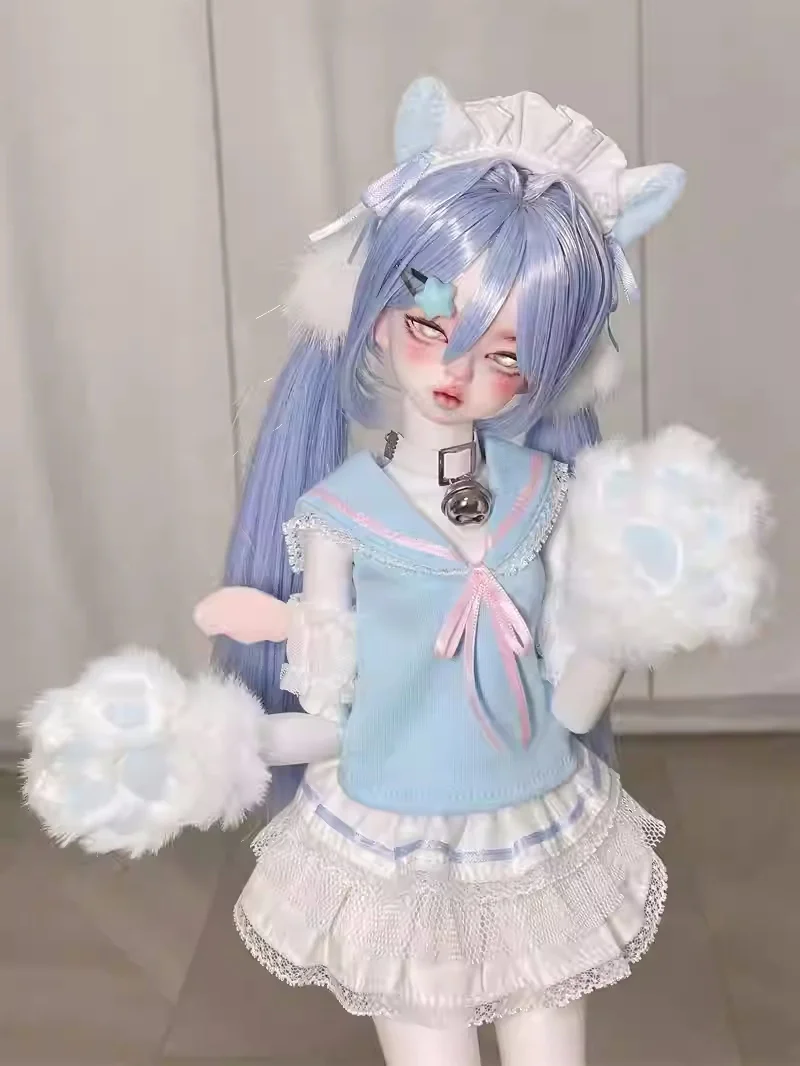 

BJD Doll Wig 1/3 1/4 Long Straight Elegant High Temperature Silk Double Ponytail Colorful Green Styling Hair Doll Accessories ZP