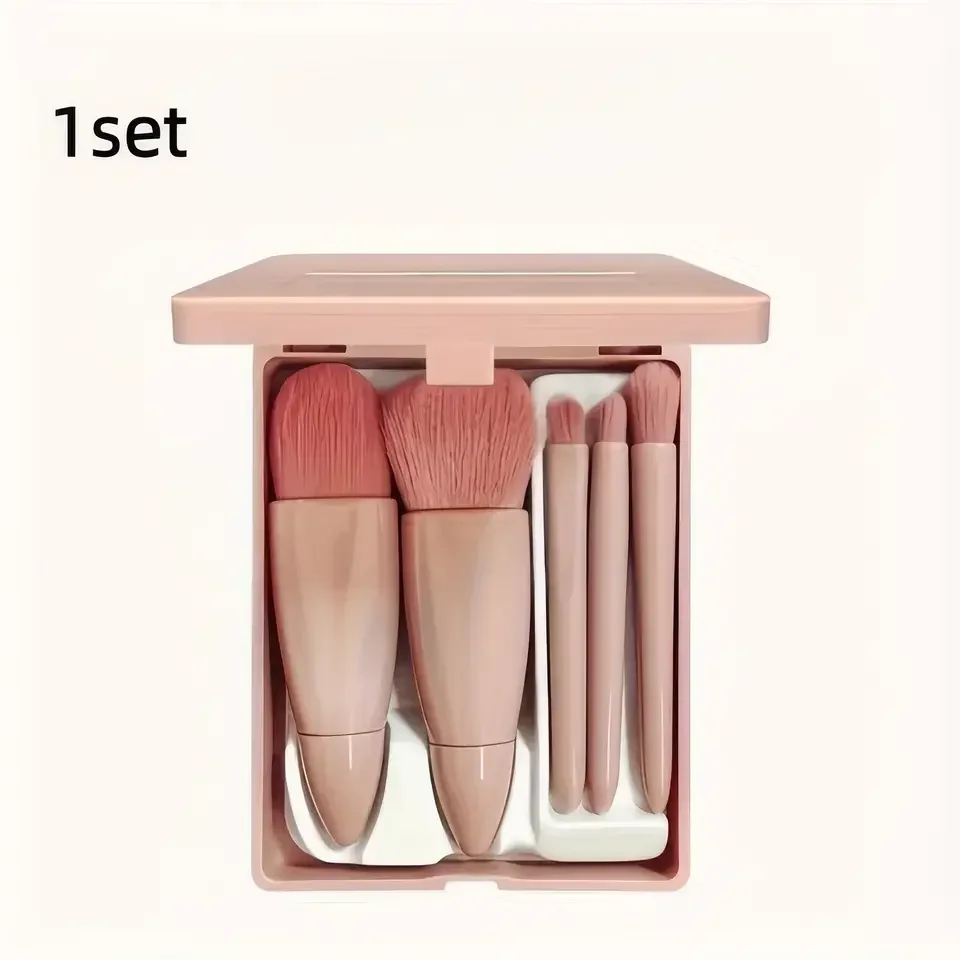 

5-Piece Pink Makeup Brush Kit | Complete Set of Professional & Soft Synthetic Hair Brushes | Easy Storage & Carrying 66