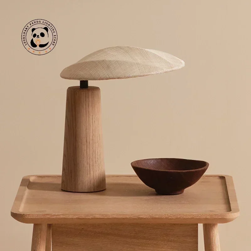 wabi sabi candeeiro de mesa de madeira solida led abajur tecido zen art decor mesa luz sala de estar quarto tea house estudo designer 01