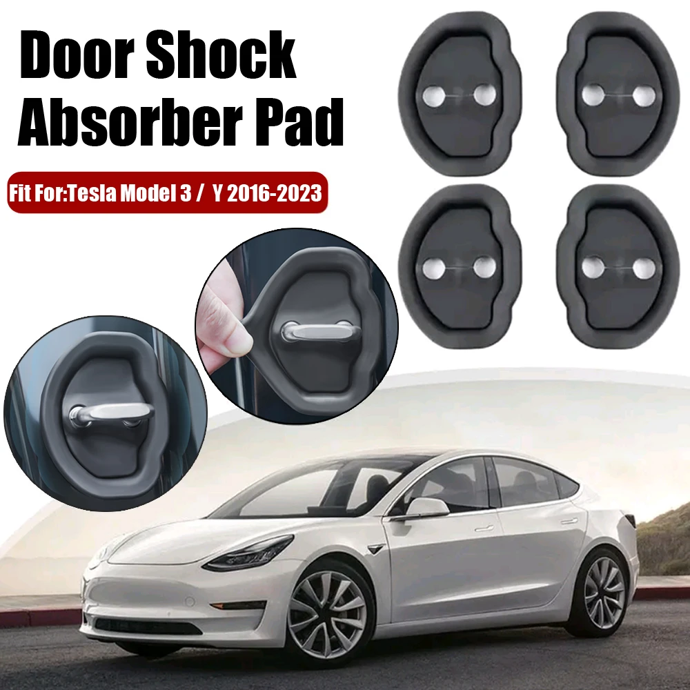 

4pcs Car Door Mute Damping Cushion Silicone Door Lock Buckle Door Anti-collision Protective Cover for Tesla Model 3/Y 2016-2023