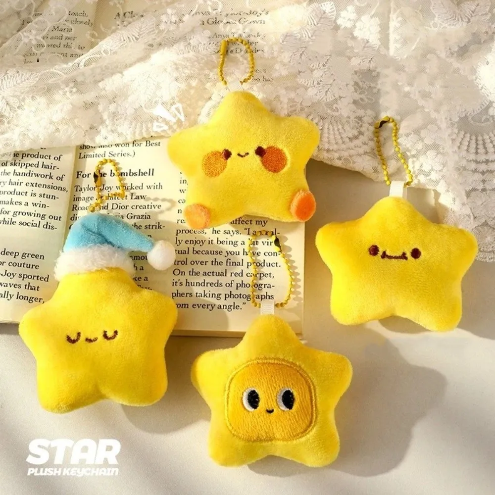 Exquisite Cute Stars Fluffy Bag Pendant Charms Fashion Jewelry Soft Star Key Chain Christmas Gift
