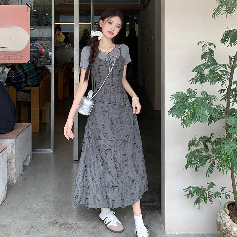 

Strap Dress, Children's Summer New Style, High-End And Super Beautiful Suit, Long Skirt