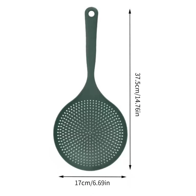High Temperatures Resistant Large Filter Spoon Colander Kitchen Slotted Strainer with Ergonomic Handle Cooking Tool