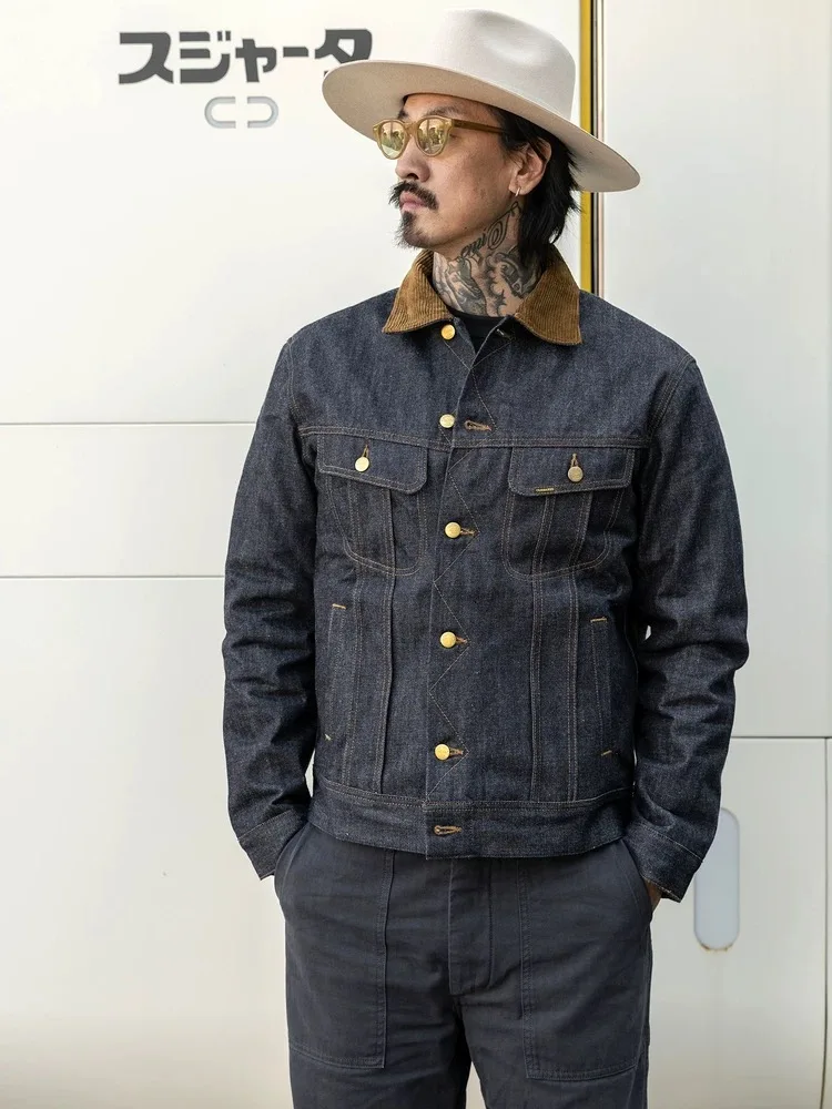 

Ретро-японская мужская джинсовая куртка из хлопка и шерсти с оригинальной подкладкой, молодежная, весна-осень