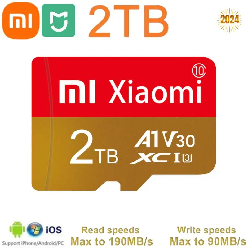 Xiaomi Mijia-tarjeta de memoria de 2TB y 1TB, 256GB, Flash de alta velocidad SD de 512GB, Clase 10, Micro tarjeta TF de 128GB para teléfonos, tabletas y cámaras