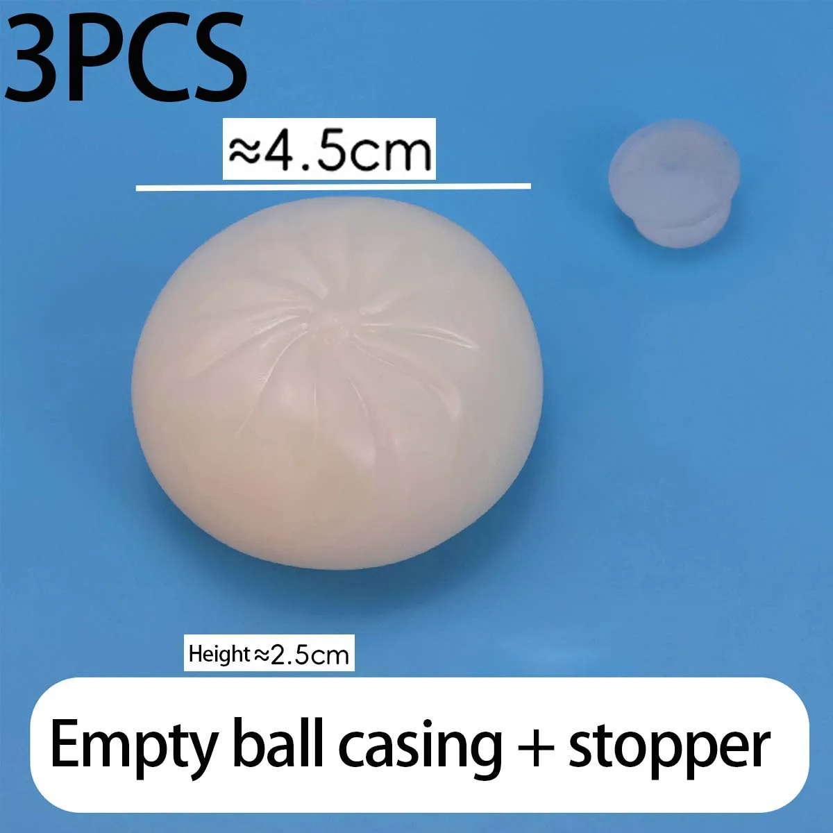 3er-Set Dumpling Squishy Weiche TPR Leere Hüllen zum Selbstgestalten mit Schaumstoffperlenfüllung – Stressabbau-Fidget-Spielzeug, Blanko-Bastelbedarf mit Stopfen