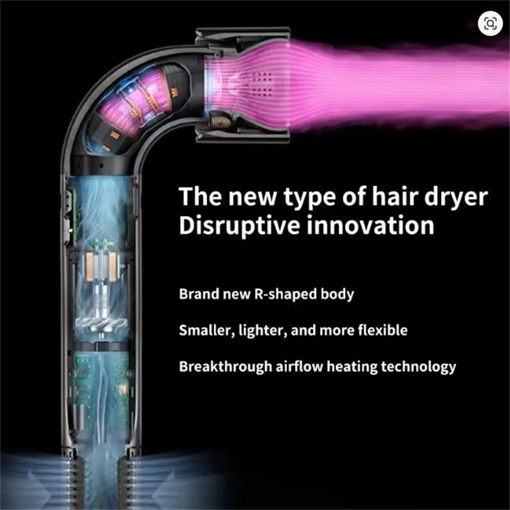 Professional Leafless Hair Dryer Negative Ion Home Salon Personal Hair Styling Tool Compact Electric Hair Dryer for Fast Drying