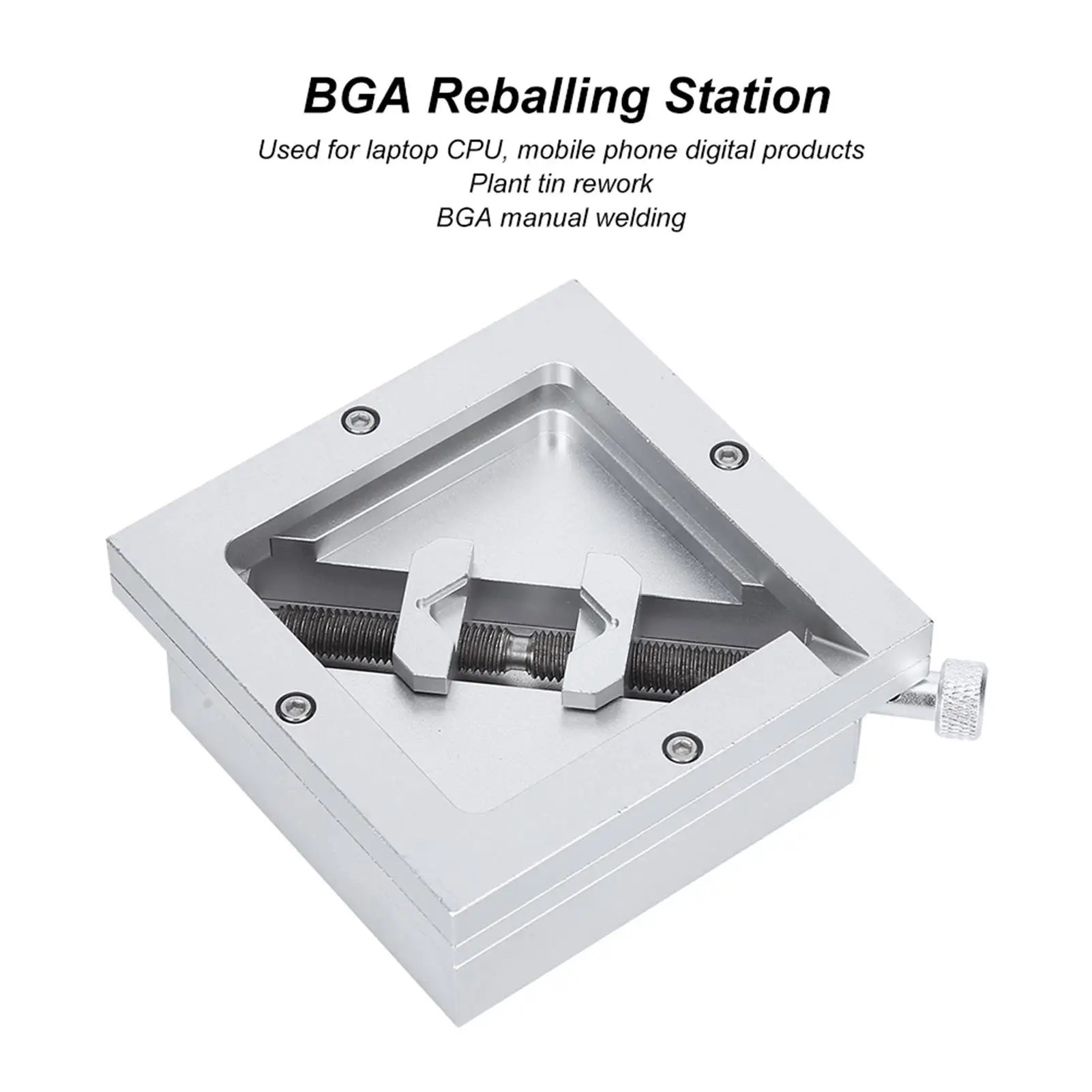 90x90mm BGA Reballing Station Universal Stencil Solder Kit - Aluminum Alloy Manual Rework Tools