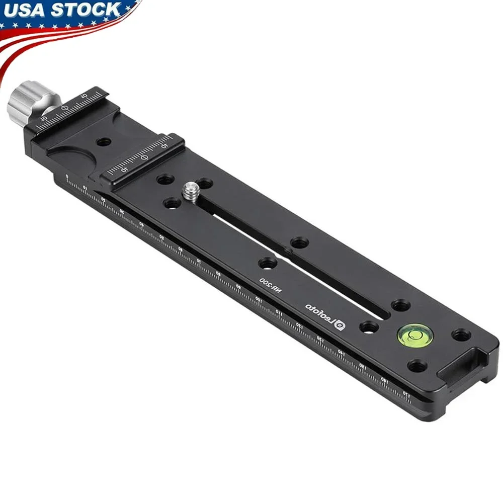 

200 мм зажим для направляющей Nodal, винты с D-образным кольцом, совместимые с Arca, прецизионная обработка с ЧПУ, пузырьковый уровень, включает в себя безопасные винты, идеально