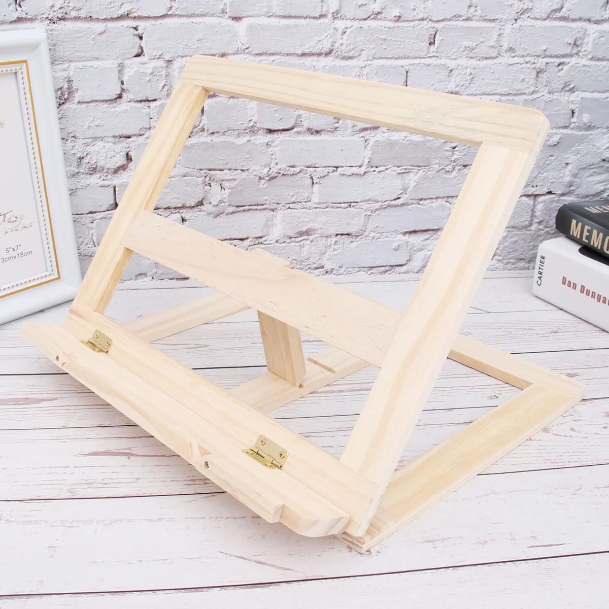 

Office Product Portable Adjustable Book Stand Desktop Bookshelf Reading Bracket Wood Wooden Child