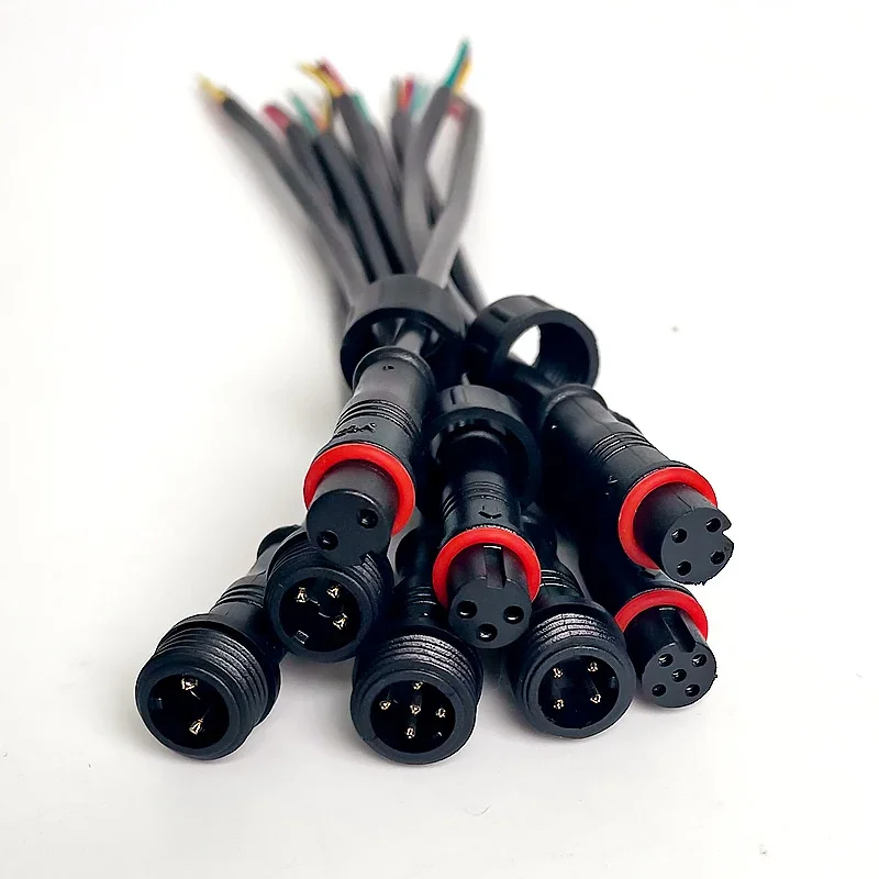 5/20Pcs M12 Waterproof 2 3 4 5Pin IP65 Cable Wire Plug for LED Strips Male and Female Jack 20cm Length Connector Small Size Head