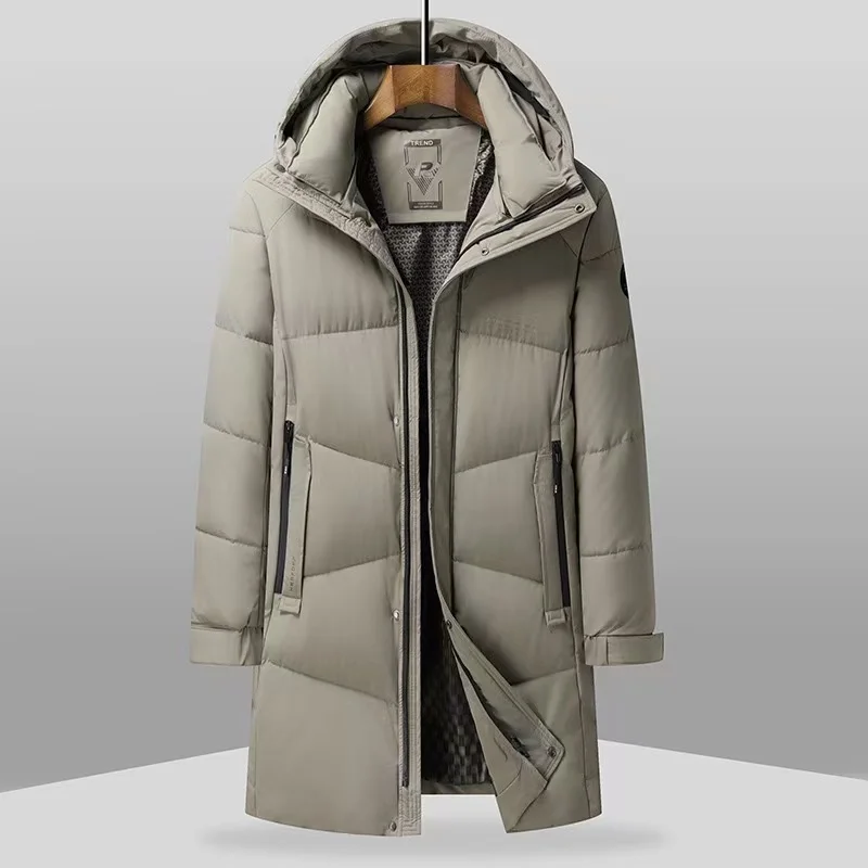 2025 Autumn/Winter New Men's Cotton Jacket Medium to Long Thickened Warm Bread Coat Dad's Cotton Coat