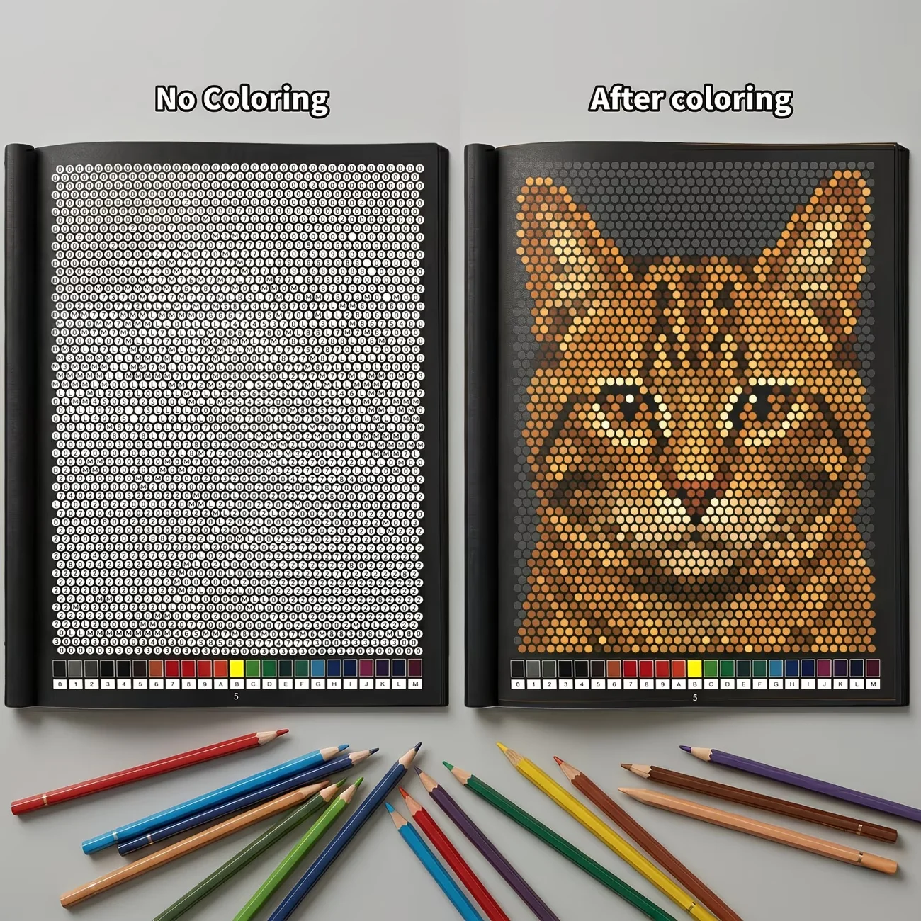 Mystery Mosaics Color by Number Coloring Book 32 Pages Pixel Art Activity Book for Adult Stress Relief Creative Drawing Workbook image 2