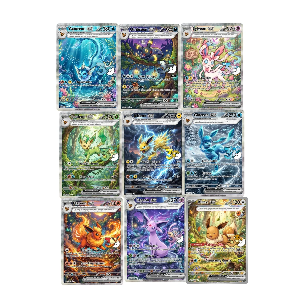 

DIY Fans Self Control Pokemon 30th Eevee Umbreon Ptcg Sylveon Collect Signature Trading Flash Card Anime Cartoon Gift