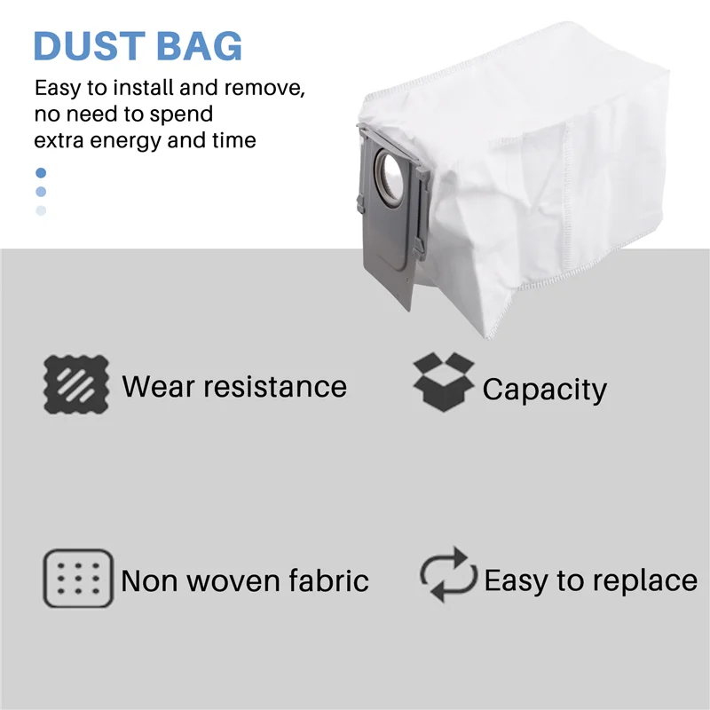 A05G-For Roborock V20 / P10S Pro الجانب الرئيسي فرشاة ممسحة القماش فلتر Hepa كيس لجميع الغبار الملحقات أجزاء