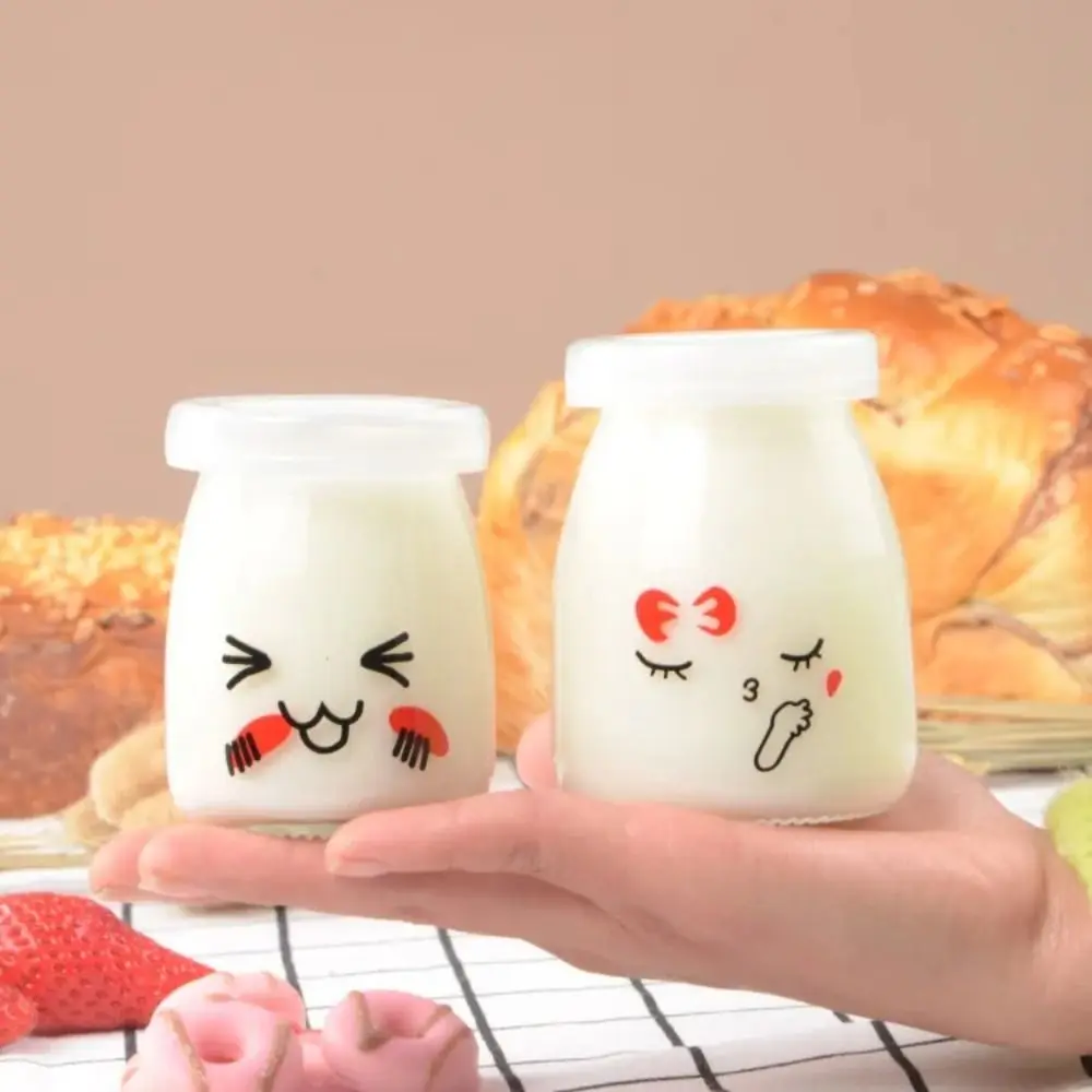 1Pcs Wishing Bottle Mini Yogurt Pudding Glass Bottle Storage Cups with Lid High Temperature Resistant Homemade Y