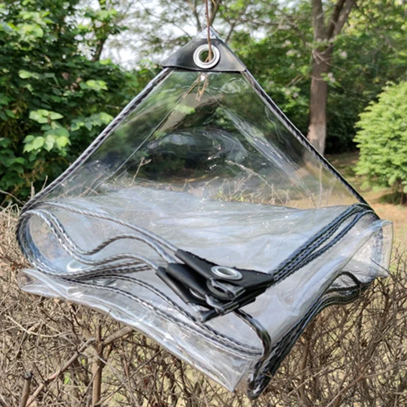 0.35/0.55mm Transparent PVC Tarpaulin Succulent Plant Waterproof Cover Garden Pergola Clear Tent Balcony Windows Rainproof Cloth