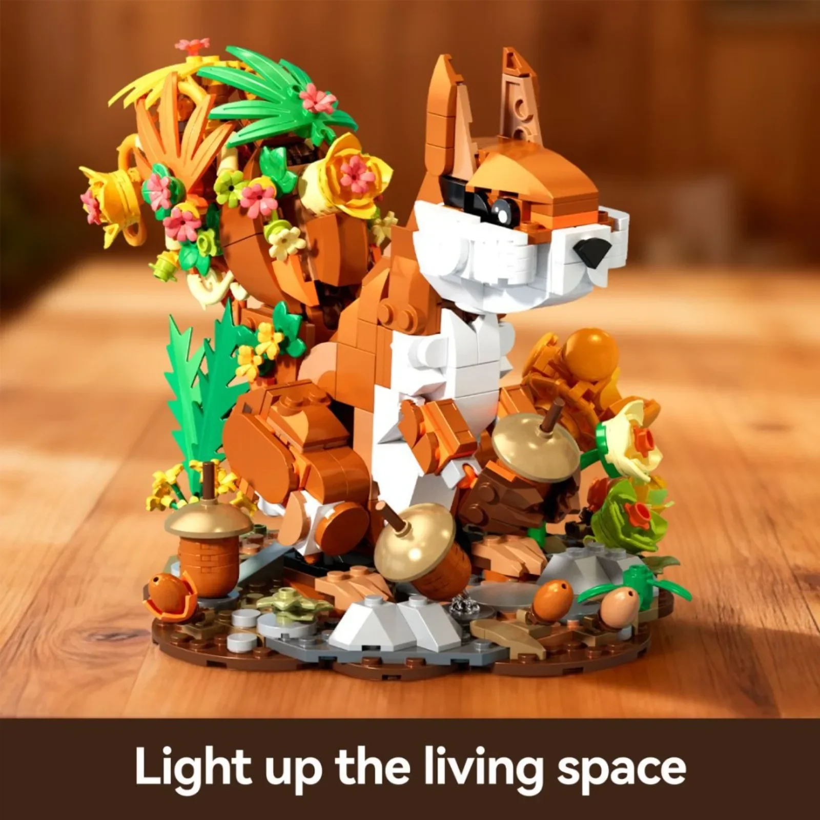 737PCS SquiRose Building Blocks Flower Animals Series Flower-tailed Squirrel Model Home Decor Assembly Puzzly Toys Creative Gift