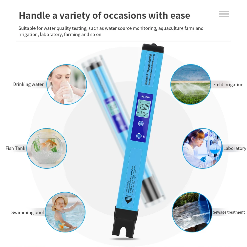 2/5 in 1 Water Quality Tester Digital Bluetooth TDS/EC/PH/SALT/S.G/TEMP Meter APP Control for Drinking Laboratory Aquarium