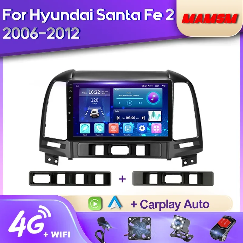 

MAMSM Android 12 Car Radio For Hyundai Santa Fe 2 2006 - 2012 Multimedia Video Player Navigation Stereo GPS 4G Carplay Autoradio