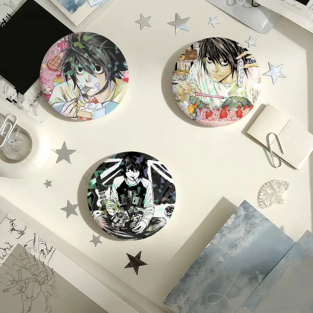Anime Death Note L Laser Badge Creative Pins Brooch for Bag Clothes Hat Decor Gifts Fans Collect